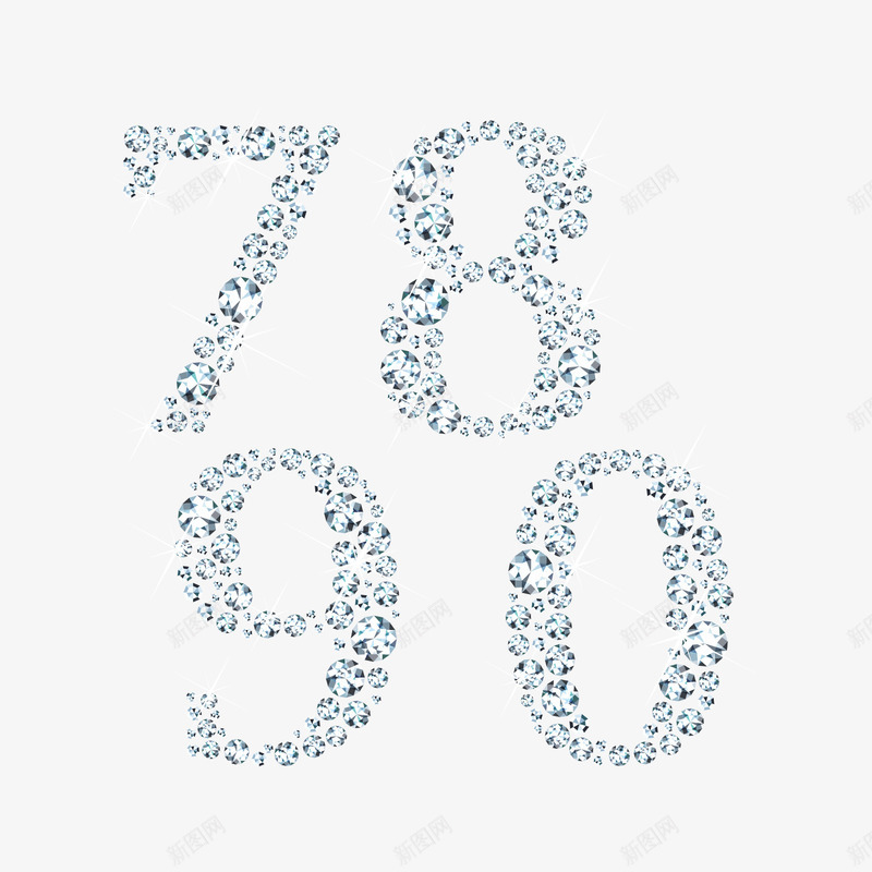 钻石数字png免抠素材_88icon https://88icon.com 创意数字 数字 钻石字
