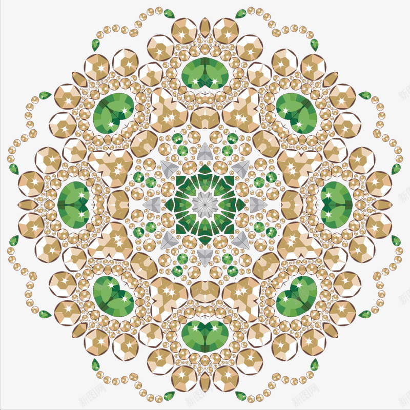 花朵钻石图案png免抠素材_88icon https://88icon.com 卡通珠宝 奢华 珠宝服饰