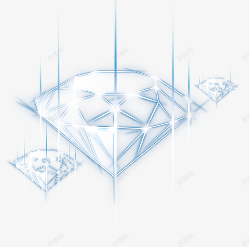 蓝色简约线条钻石效果元素png免抠素材_88icon https://88icon.com 免抠PNG 效果元素 简约 线条 绿色 钻石