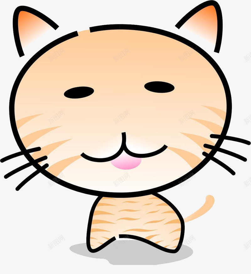 可爱小猫png免抠素材_88icon https://88icon.com 卡通 可爱 棕色 胡须 馋猫