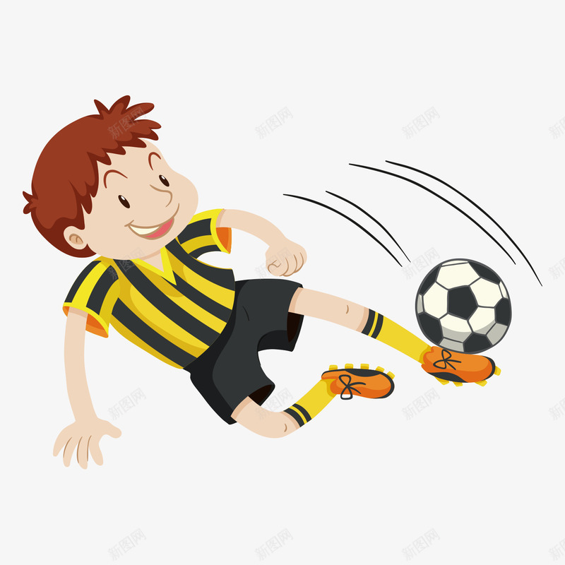 卡通风格踢足球元素矢量图ai免抠素材_88icon https://88icon.com 体育 俄罗斯世界杯 卡通人物 球类运动 球赛 竞技 足球运动员 踢足球 锻炼 青春活力 矢量图