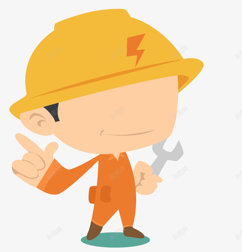 卡通小装修工png免抠素材_88icon https://88icon.com 上班族 卡通 卡通装修工人 家装 工人 橘色 电工 装修 装修人