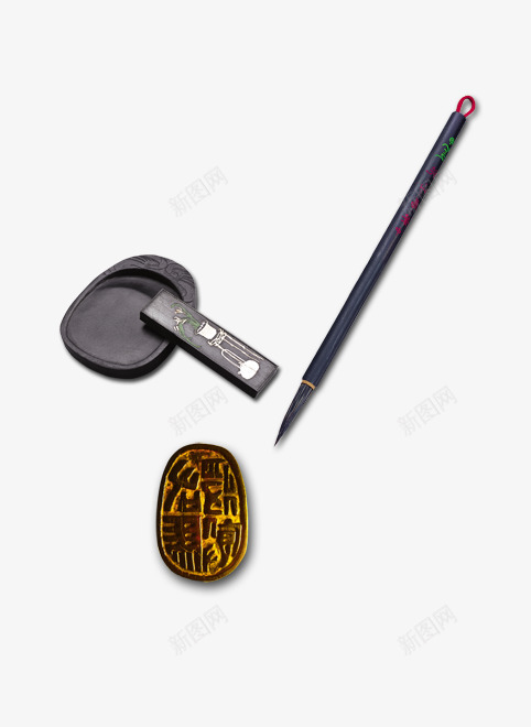 砚台毛笔png免抠素材_88icon https://88icon.com 印章 毛笔 砚台