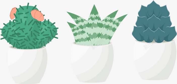 AI多肉植物盆栽矢量图ai免抠素材_88icon https://88icon.com 仙人掌 仙人球 植物 芦荟 矢量图