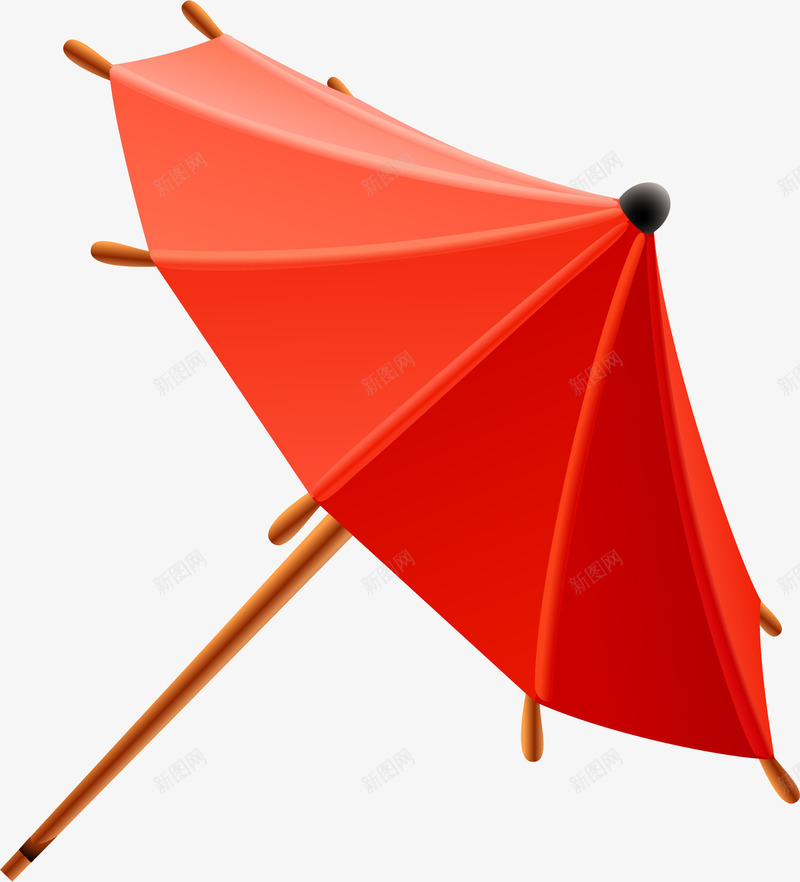 手绘卡通红色小伞矢量图ai免抠素材_88icon https://88icon.com 免抠PNG 免费 夏天 小伞 旅游 海滩 红色 矢量图
