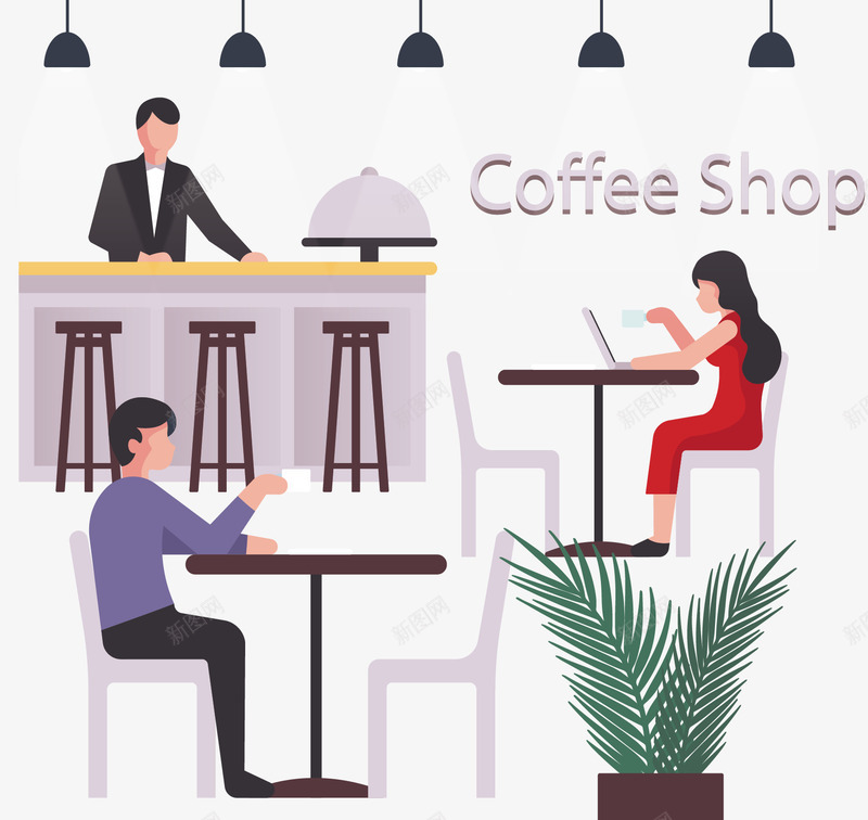 咖啡店里用餐的人矢量图ai免抠素材_88icon https://88icon.com 咖啡 咖啡店 咖啡店休息 喝咖啡 用餐的人 矢量png 矢量图