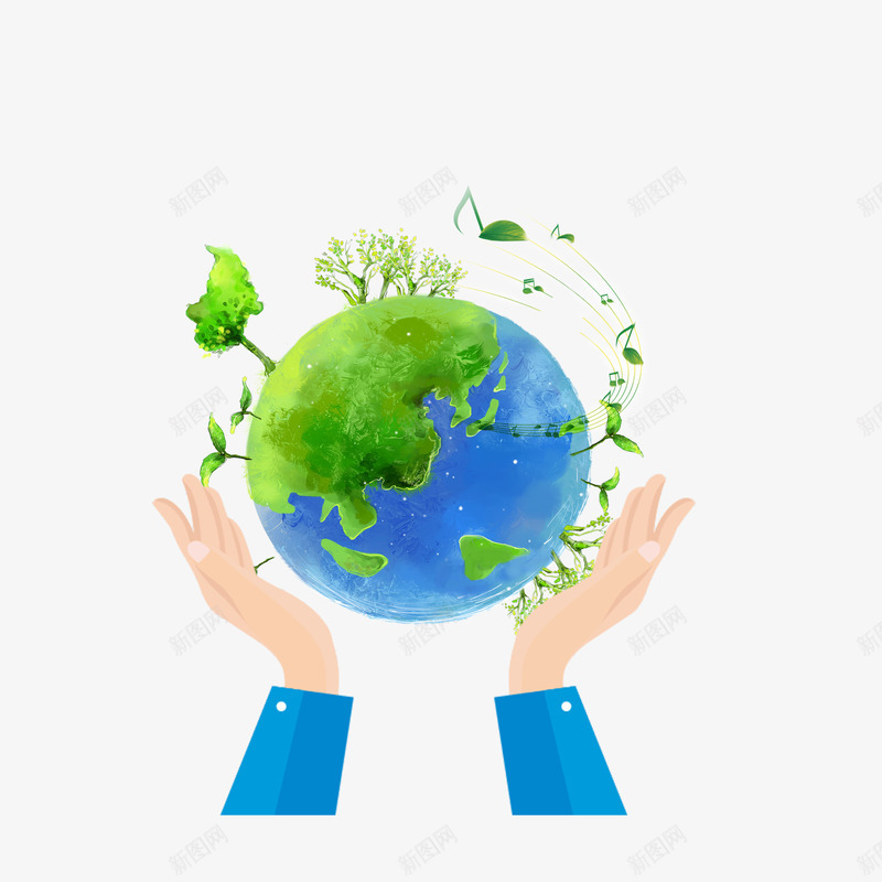 双手保护地球png免抠素材_88icon https://88icon.com 健康 卡通 双手 地球 手绘 植物 环保 绿化 绿色