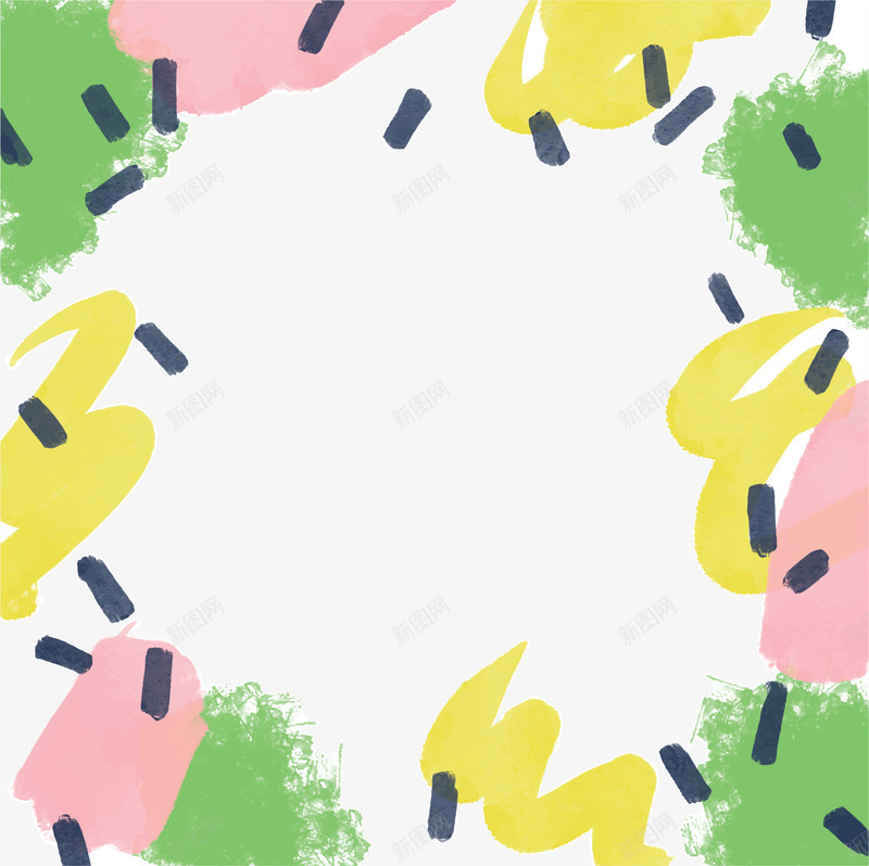 黄绿色水彩涂鸦边框矢量图ai免抠素材_88icon https://88icon.com 彩色笔刷 水彩涂鸦 涂鸦边框 矢量png 笔刷花纹 艺术感 矢量图