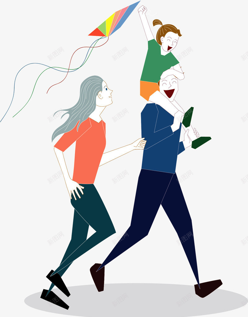 全家三口人放风筝矢量图ai免抠素材_88icon https://88icon.com 一家人 三口人 全家人 幸福一家人 放风筝 矢量png 矢量图