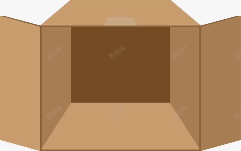 放倒打开的纸盒箱png免抠素材_88icon https://88icon.com 包装箱 快递箱 放倒的纸箱 矢量png 纸盒箱 纸箱