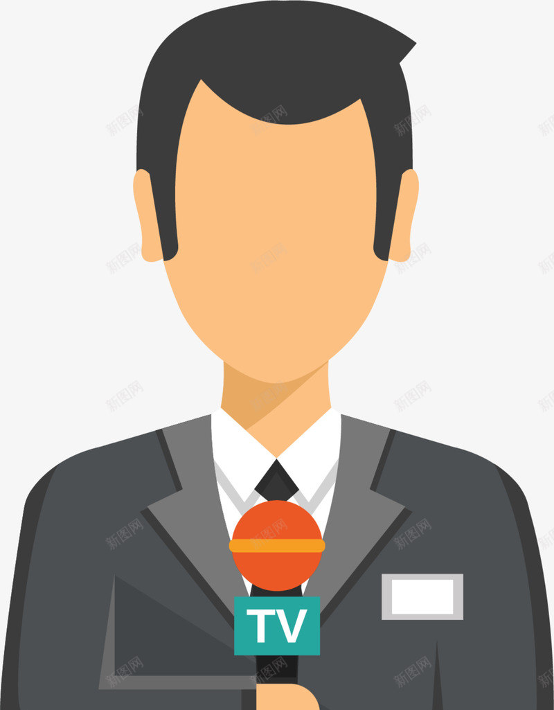 拿着话筒的男人插画png免抠素材_88icon https://88icon.com 世界新闻自由日 拿着话筒 新闻工作者 新闻报道 男人插画 记者