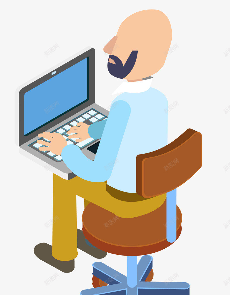 卡通扁平化光头男性上班打电脑ppsd免抠素材_88icon https://88icon.com 上班 办公室 办理业务 卡通扁平化光头男性上班打电脑psd源文件免费下载 商务 坐姿端正 工作人员 手打键盘 打字 打电脑 玩电脑 玩电脑坐姿 电脑 职员