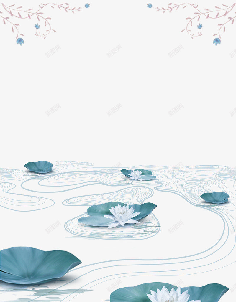 清新唯美文艺荷花海报背景psd免抠素材_88icon https://88icon.com 唯美 文艺 池塘 海报 清新 竹子荷花荷叶满池塘 荷叶 荷花