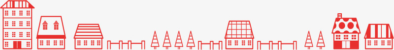简单建筑png免抠素材_88icon https://88icon.com 房子 房屋 楼房 红色 线条