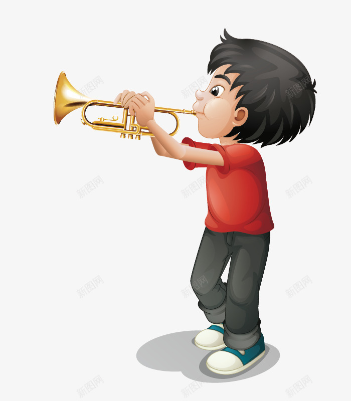 卡通手绘吹唢呐的小男孩png免抠素材_88icon https://88icon.com 乐器 儿童 卡通人物 卡通男孩 吹唢呐的小男孩 手绘男孩 正太