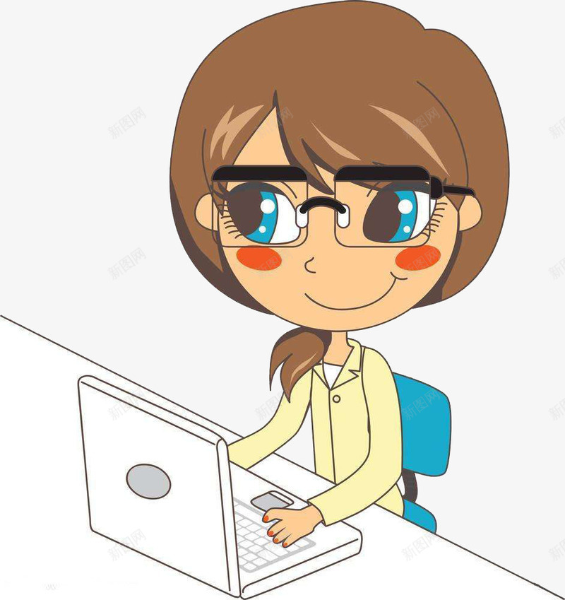 电脑前文秘png免抠素材_88icon https://88icon.com 文员 文秘 秘书