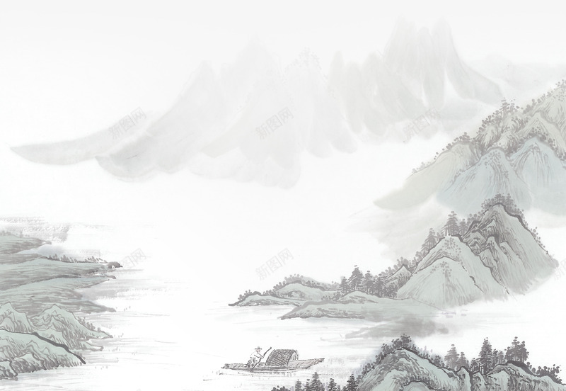 灰色水墨画山水画中秋png免抠素材_88icon https://88icon.com 中秋 传统风景画 山水画 山水画壁纸 水墨画 灰色