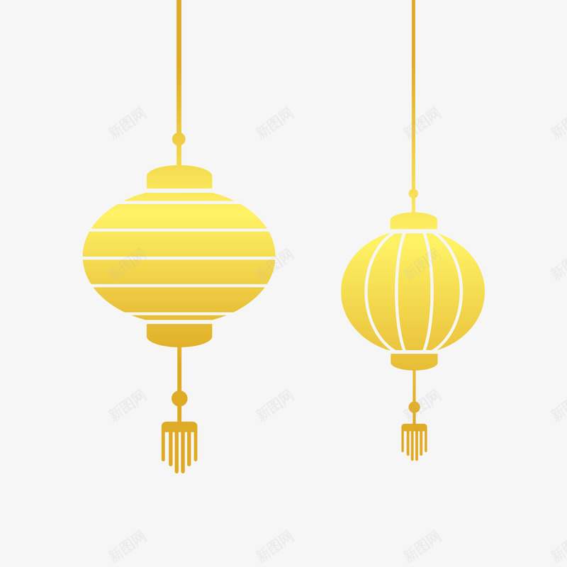 黄色渐变简约灯笼矢量图ai免抠素材_88icon https://88icon.com 庆国庆灯笼 悬挂 挂饰 新年 新春 春节 渐变 灯笼 矢量图 简约 黄色