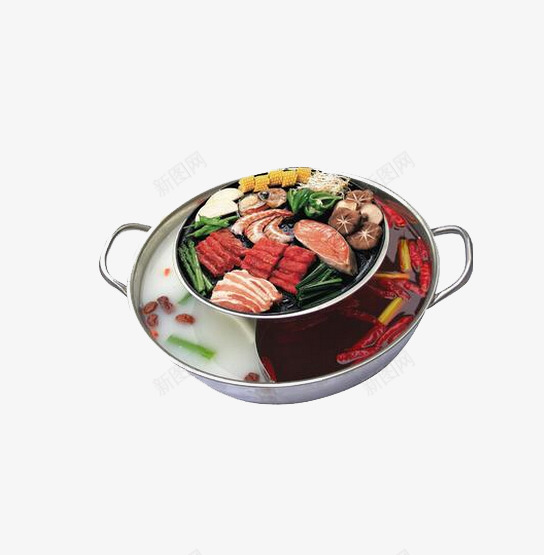 鸳鸯锅png免抠素材_88icon https://88icon.com 汤锅 火锅 美食 鸳鸯锅