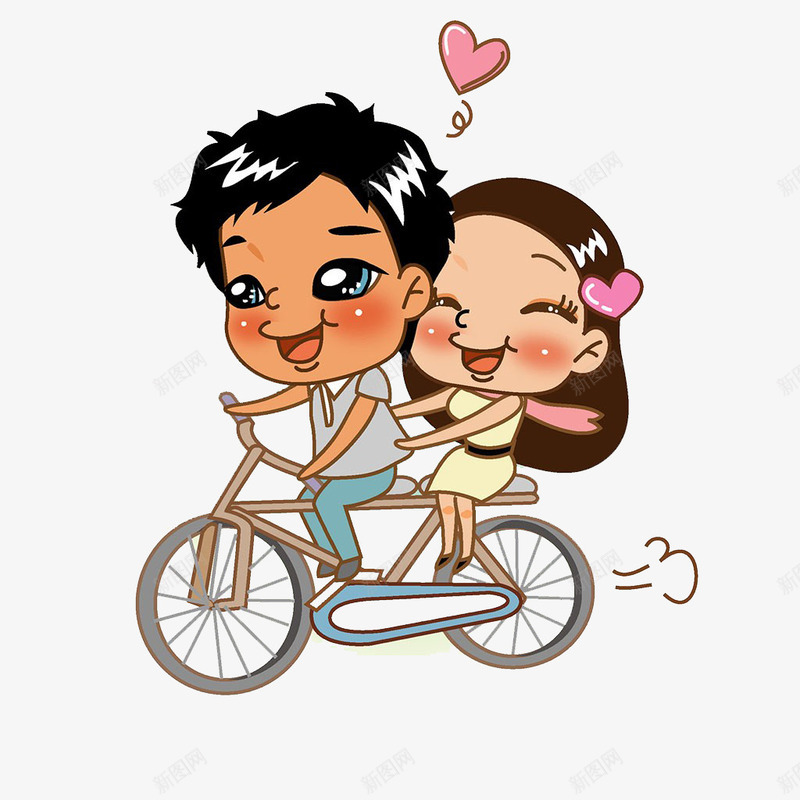 相约男女骑自行车png免抠素材_88icon https://88icon.com 与你 与您相约 人 心 爱 爱情 男孩骑自行车载女孩 相约 骑自行车