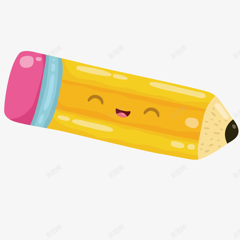 黄色铅笔可爱手绘矢量图ai免抠素材_88icon https://88icon.com 卡通 可爱 微笑 手绘 文具 橡皮 简单 铅笔 矢量图