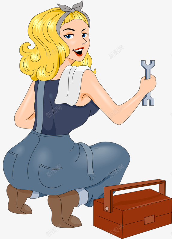 装修女工人png免抠素材_88icon https://88icon.com 卡通 女人 工人 金发