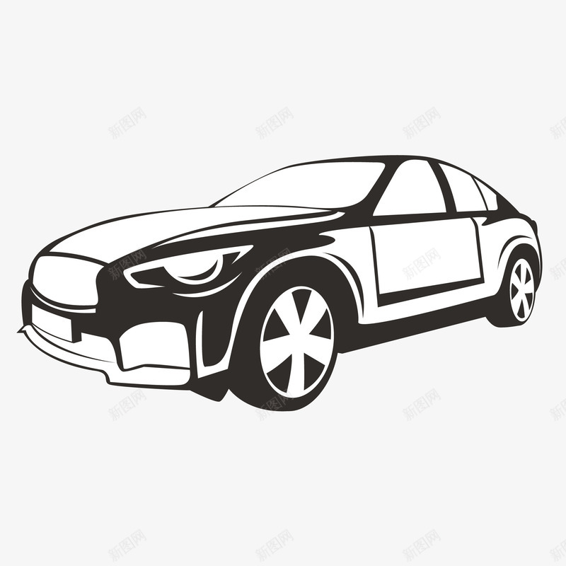 手绘豪华轿车简笔画png免抠素材_88icon https://88icon.com 交通工具 手绘 旅游出行 汽车简笔 线框 轿车