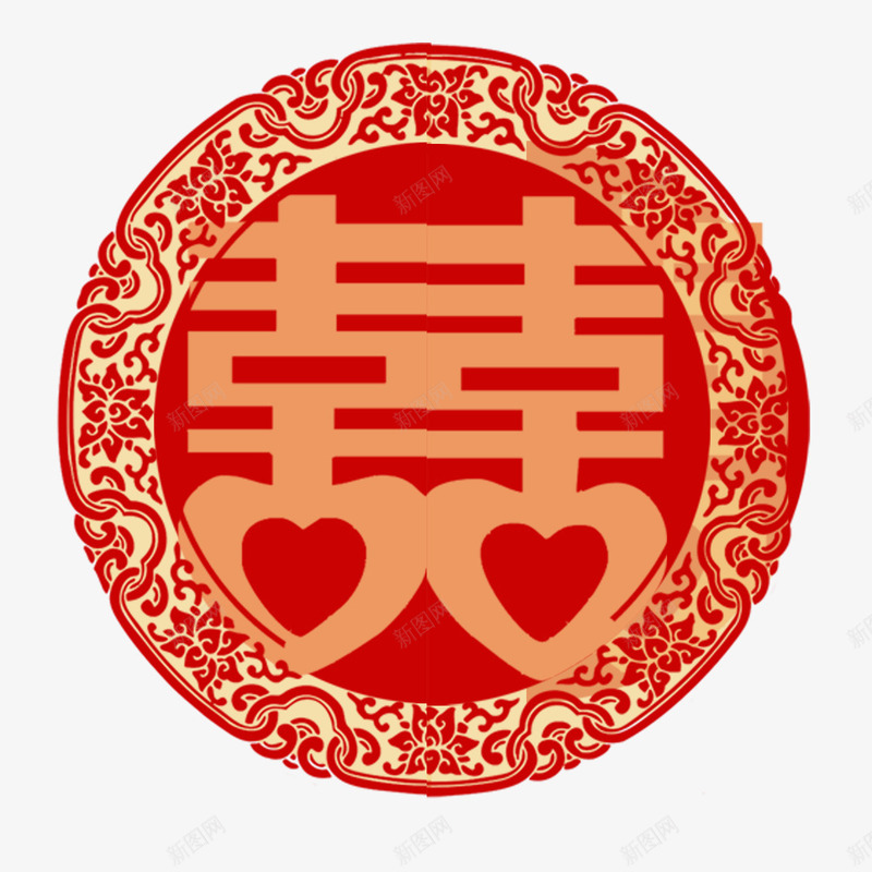 红色结婚双喜贴子psd免抠素材_88icon https://88icon.com 双喜 喜帖 红色 红色结婚双喜贴子 结婚 贴子