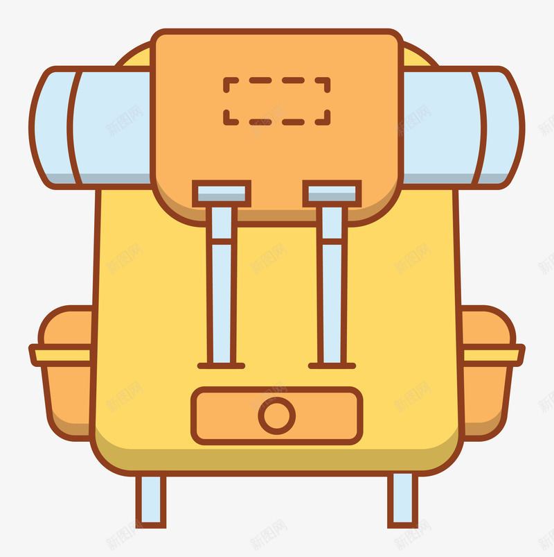 卡通橘色双肩包简图png免抠素材_88icon https://88icon.com 书包 卡通 手绘图 旅行包 橘色双肩包 简笔画书包 背包