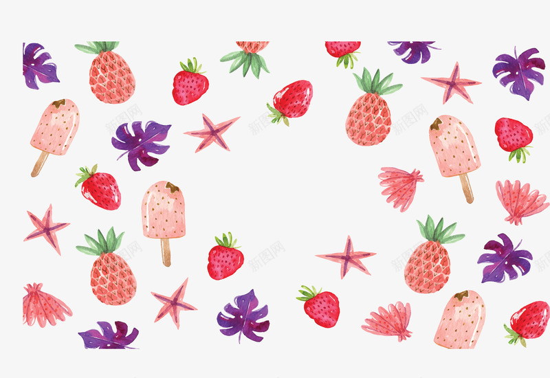 夏天水果冰棒花纹矢量图ai免抠素材_88icon https://88icon.com 夏天 夏天水果 夏天花纹 小清新 水果花纹 矢量png 矢量图