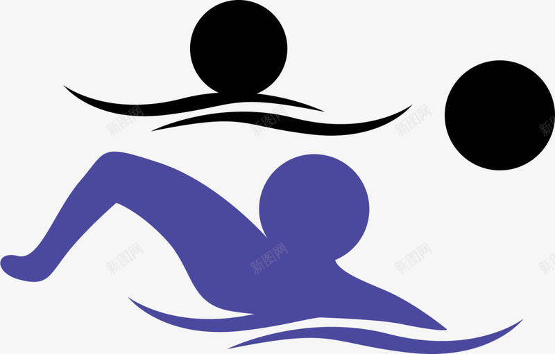 蓝色扁平游泳小人png免抠素材_88icon https://88icon.com 体育运动 健康 强身健体 水上运动 游泳小人 运动健身 锻炼