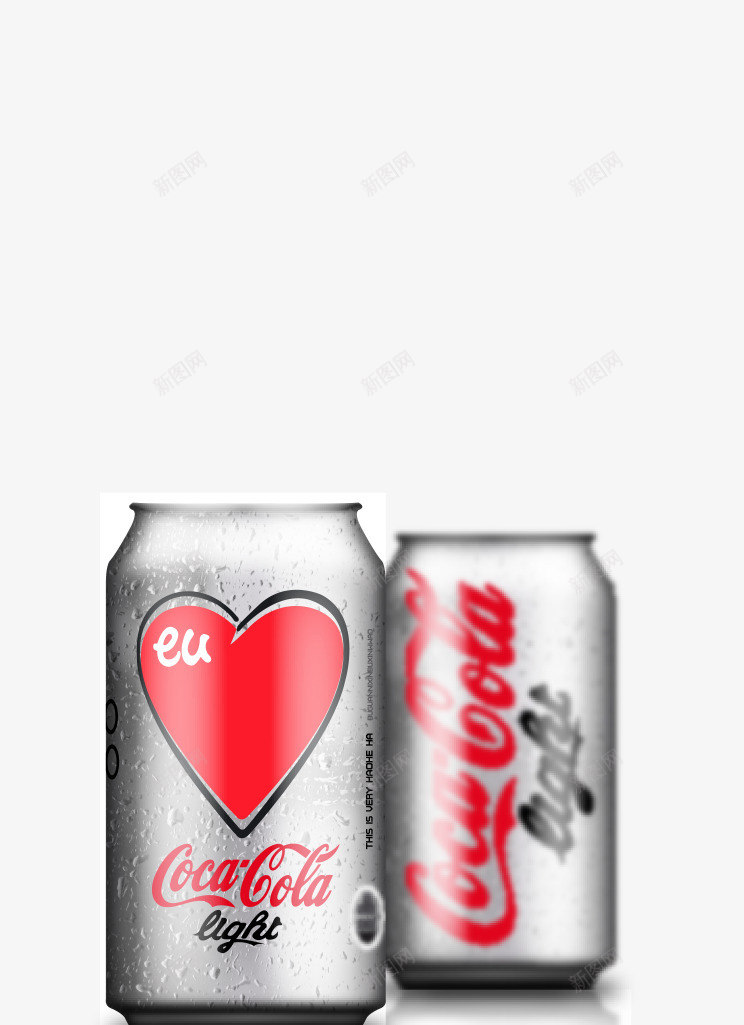 可口可乐易拉罐psd免抠素材_88icon https://88icon.com 可口可乐 声音 易拉罐 易拉罐贴纸 爱心图案 银白色易拉罐