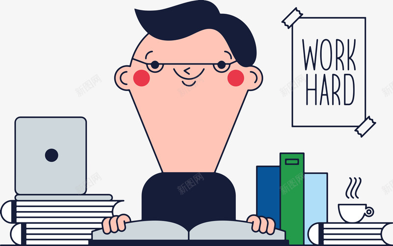 努力学习矢量图ai免抠素材_88icon https://88icon.com 努力学习 高三 高考 矢量图