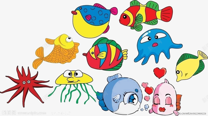 海底世界系列png免抠素材_88icon https://88icon.com 卡通素材 手绘 鱼类