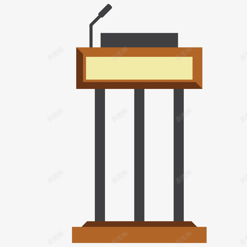 简约经典装饰发言台广告png免抠素材_88icon https://88icon.com 发言台 商务开会讲台 广告设计 棕色发言台 海报设计 简约讲台设计 讲台