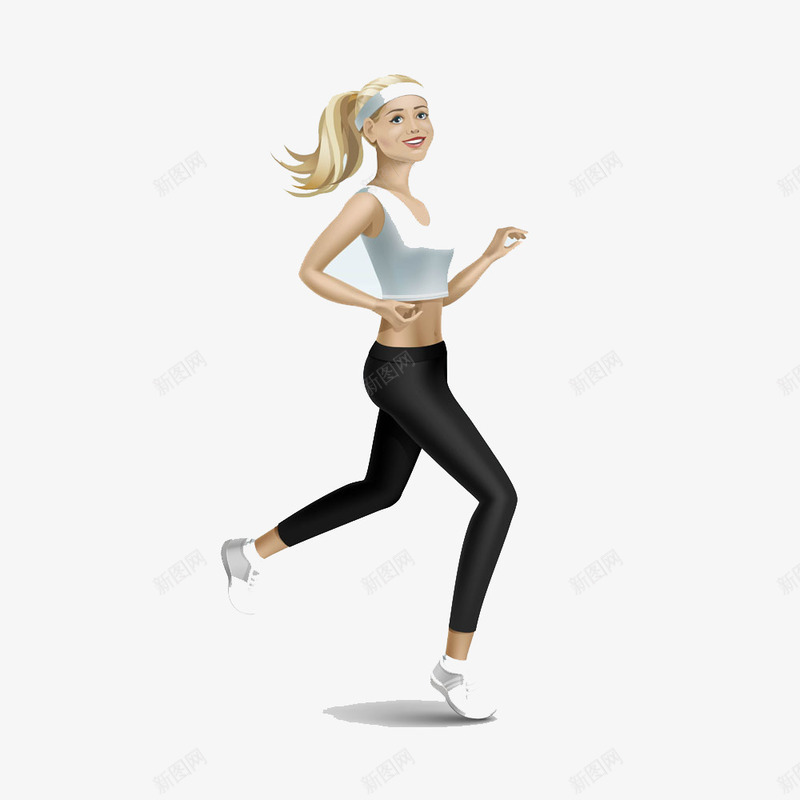 跑步的卡通美女png免抠素材_88icon https://88icon.com 跑步卡通美女健身的美女运动锻炼健身运动体育运动