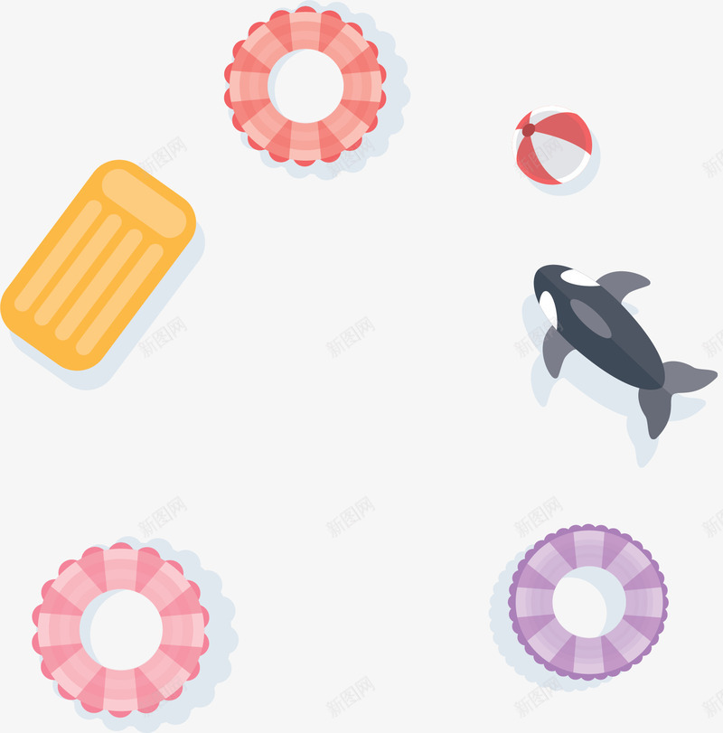 彩色泳圈夏日边框矢量图ai免抠素材_88icon https://88icon.com 夏天 夏天边框 夏日派对 彩色泳圈 泳圈 矢量png 矢量图