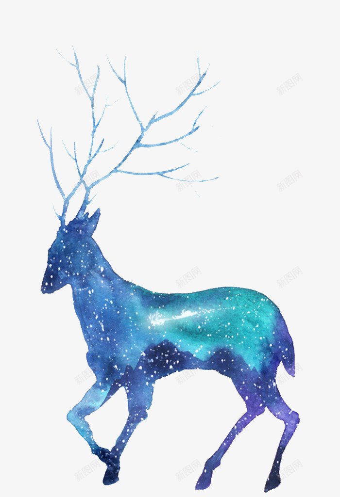 创意星空剪影鹿插画psd免抠素材_88icon https://88icon.com 剪影 小动物 手绘水彩鹿 星空png 星空剪影鹿 梦幻手绘鹿png素材 美丽的鹿
