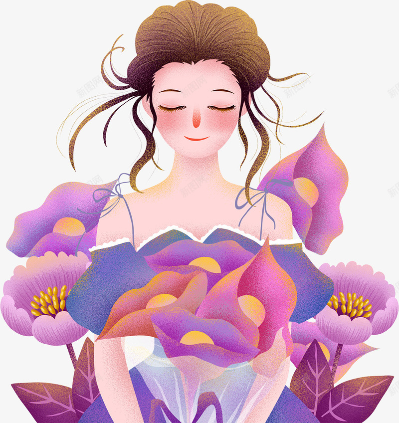 38手绘女神女王妇女节png免抠素材_88icon https://88icon.com 38 女王 妇女节 手绘女神