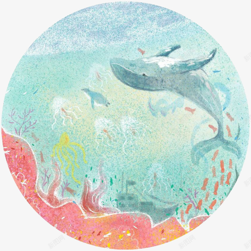 海底世界png免抠素材_88icon https://88icon.com 手绘 海啸 海底 画 美术