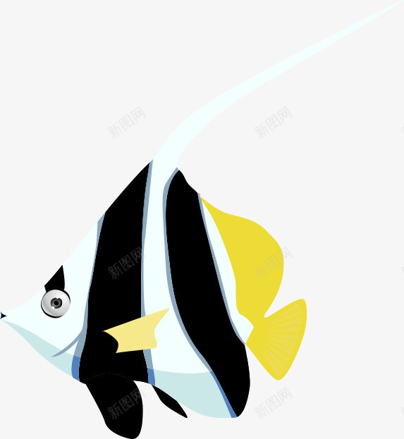 花纹鱼psd免抠素材_88icon https://88icon.com 和白黄相间的鱼儿 海底世界 花纹鱼