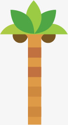 沙滩风情矢量图ai免抠素材_88icon https://88icon.com 扁平化 椰子树 沙滩 矢量图