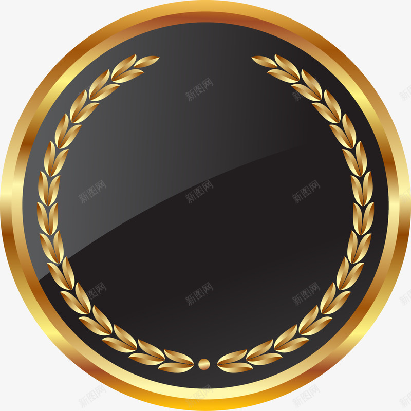 金色边框png免抠素材_88icon https://88icon.com EPS 华丽 圆形 矢量素材 精美 边框 金色 高贵 黑金花纹