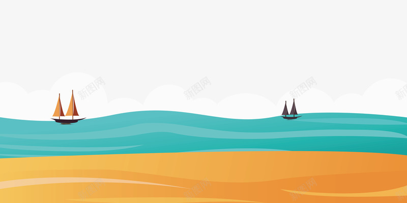 卡通大海上的小船png免抠素材_88icon https://88icon.com 卡通大海 大海 大海场景 小船 帆船 旅游 沙滩 海阔天空