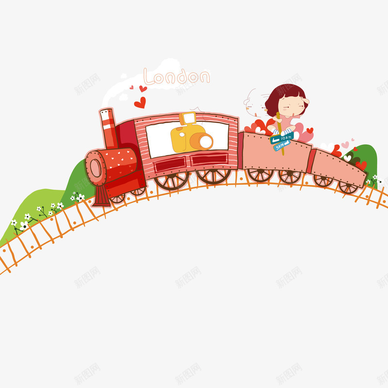卡通火车插画矢量图ai免抠素材_88icon https://88icon.com Q版小火车 儿童 卡通 大六一旅行季 插画设计 火车 矢量图
