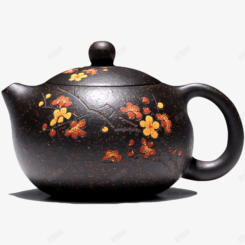 纯手工紫砂壶png免抠素材_88icon https://88icon.com 古董紫砂壶 梅花 紫砂壶 纯手工 茶壶