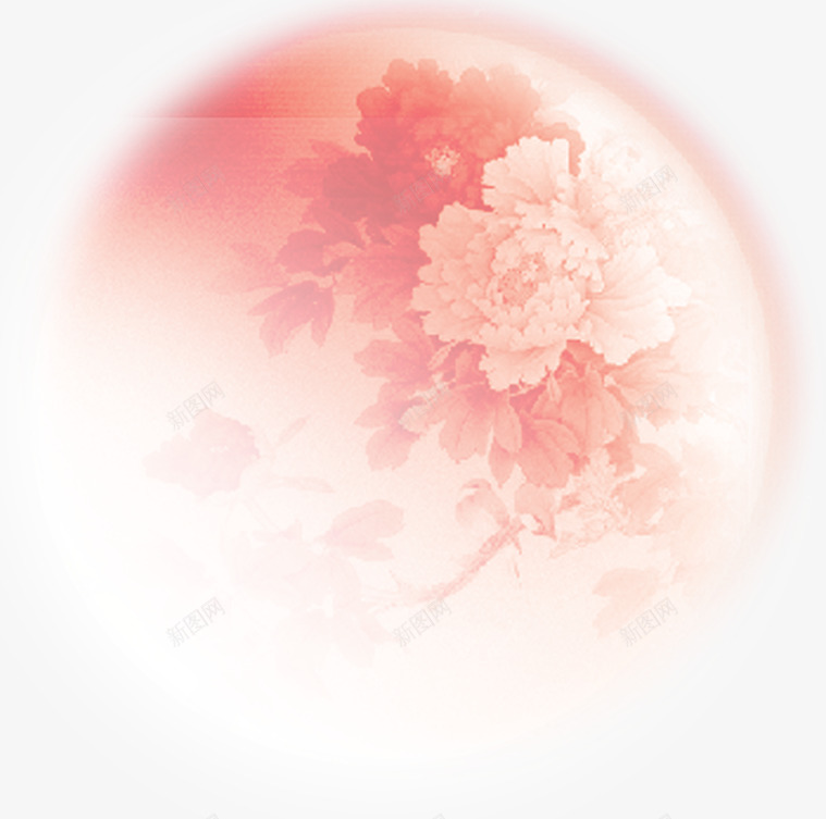 中秋节唯美月亮png免抠素材_88icon https://88icon.com 中秋节 唯美 圆月 月亮 梦幻 花 装饰