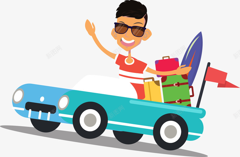 开车的男人png免抠素材_88icon https://88icon.com 交通 交通工具 开车 旅行 男人 红色 蓝色 驾驶车辆