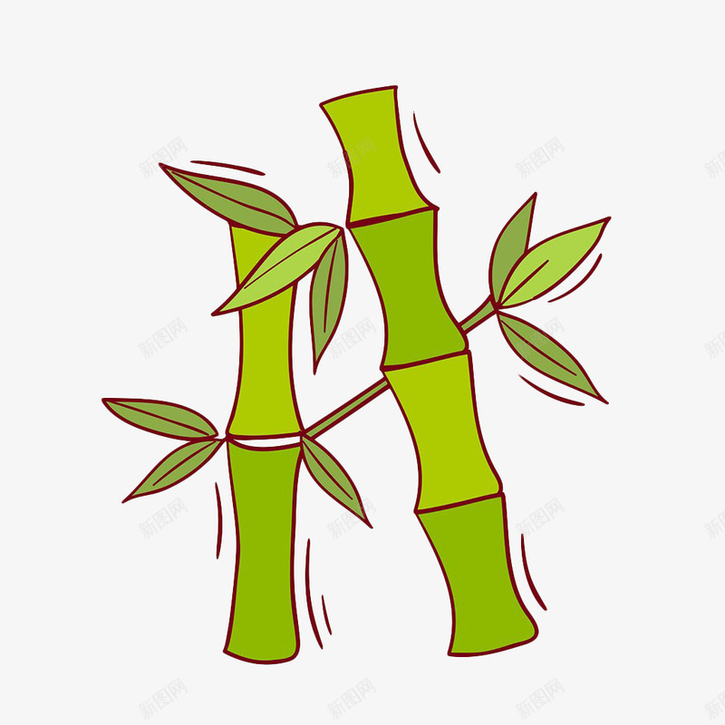 绿色手绘竹节png免抠素材_88icon https://88icon.com 手绘 竹子 竹子线条 竹节 线条 绿色