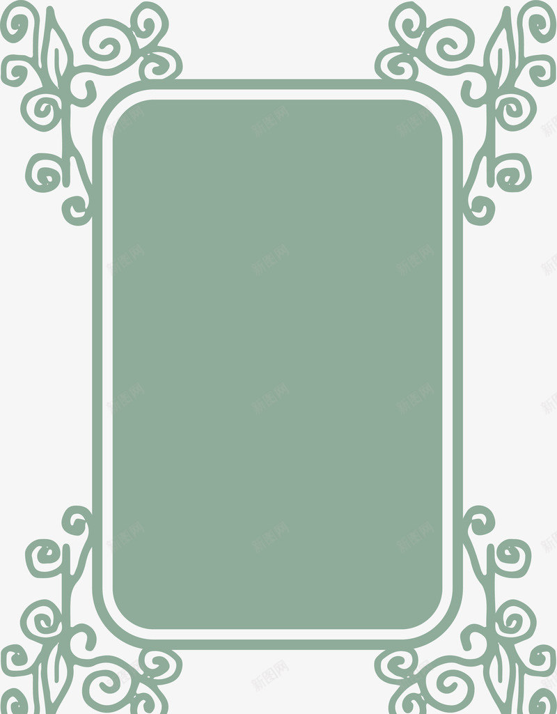 绿色欧式花纹边框矢量图eps免抠素材_88icon https://88icon.com 复古花纹 欧式相框 欧式花纹 矢量png 绿色相框 绿色花纹 矢量图